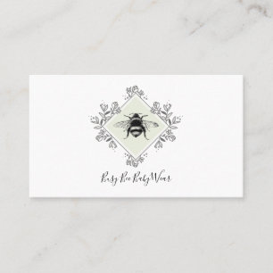 Kledingontwerper Elegant Bee Floral Border Visitekaartje