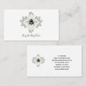 Kledingontwerper Elegante Bee Bloemen Rand Visitekaartje (Voorkant / Achterkant)