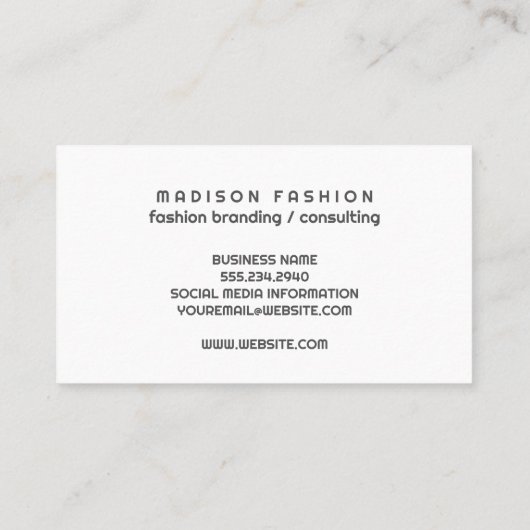 kledingrek | Mode Designer Visitekaartje (Achterkant)
