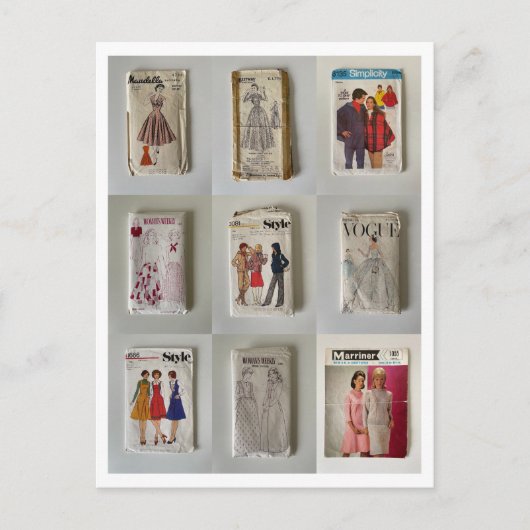  kledingspatronen briefkaart (Voorkant)