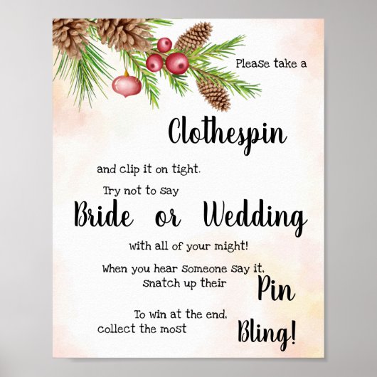 Kledingspeldje Kerst Douche Spel Bord Poster (Voorkant)