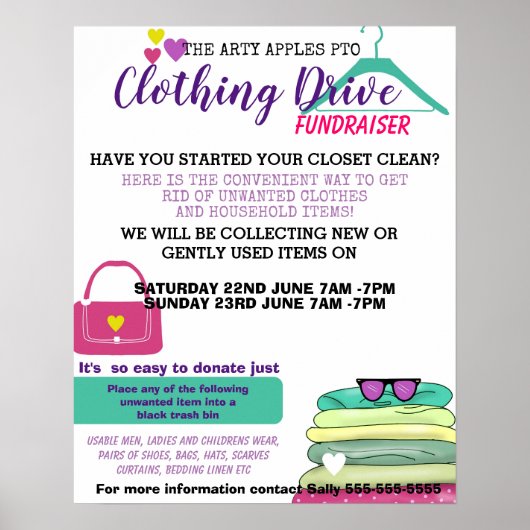 kledingstation PTA-poster voor fondsenwerving PTO Poster (Voorkant)