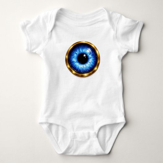 Kledingstuk met het Boze Oog voor Baby – Blauw Bes Romper (Voorkant)
