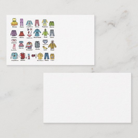 kledingverkoop visitekaartje (Voorkant / Achterkant)