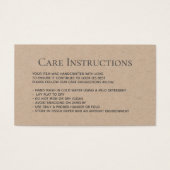 Kledingverpakking bewerkbare wasinstructies visitekaartje (Voorkant)