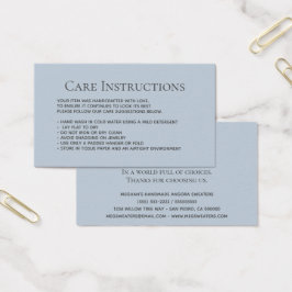 Kledingverpakking voor usty Blue Washing Care Visitekaartje