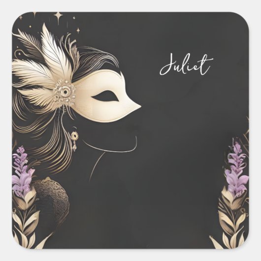 Kledingvoorschrift Galajournee Maskerade Bruidsfee Vierkante Sticker (Voorkant)