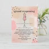 Kledingwinkel Abstract roze heropenen Kaart (Staand voorkant)