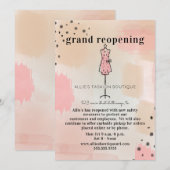 Kledingwinkel Abstract roze heropenen Kaart (Voorkant / Achterkant)