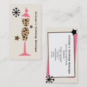 Kledingwinkel Boutique - Leopard Pink Dress Form Visitekaartje (Voorkant / Achterkant)