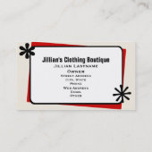 Kledingwinkel Boutique - Red Pset Mannequin Visitekaartje (Achterkant)