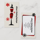 Kledingwinkel Boutique - Rood en zwart opgerold Visitekaartje (Voorkant / Achterkant)