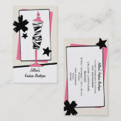 Kledingwinkel Boutique - Zebra Print Dress Form Visitekaartje (Voorkant / Achterkant)