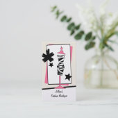 Kledingwinkel Boutique - Zebra Print Dress Form Visitekaartje (Staand voorkant)