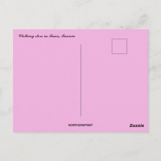 Kledingwinkel en bloemen in Tunesië Briefkaart (Achterkant)