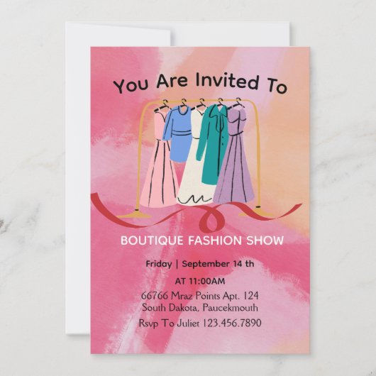 Kledingwinkel uitnodiging (Voorkant)