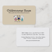 Kledingwinkel voor kinderen visitekaartje (Voorkant / Achterkant)