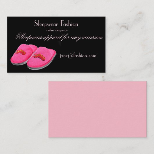 Kledingwinkel voor kleding voor slaapkleding visitekaartje (Voorkant / Achterkant)