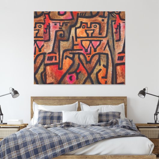 Klee Abstract Bos Expressionistische Moderne Kunst Canvas Afdruk (Insitu (Slaapkamer))