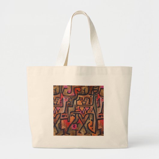 Klee Abstract Bos Expressionistische Moderne Kunst Grote Tote Bag (Voorkant)