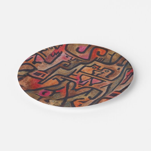 Klee Abstract Bos Expressionistische Moderne Kunst Papieren Bordje (Gekanteld)