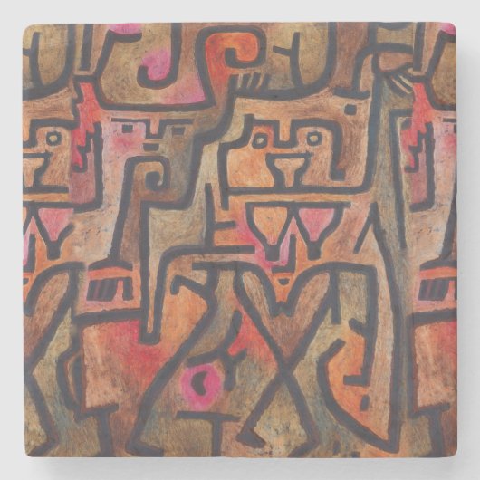 Klee Abstract Bos Expressionistische Moderne Kunst Stenen Onderzetter (Voorkant)