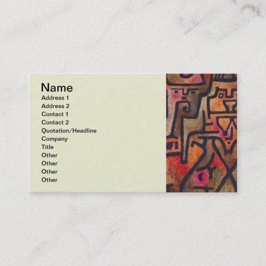 Klee Abstract Bos Expressionistische Moderne Kunst Visitekaartje (Voorkant)