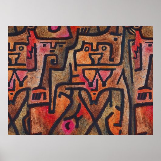 Klee Abstract Rood Abstract Expressionistische Nat Poster (Voorkant)