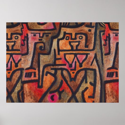 Klee Abstract Rood Abstract Expressionistische Nat Poster (Voorkant)