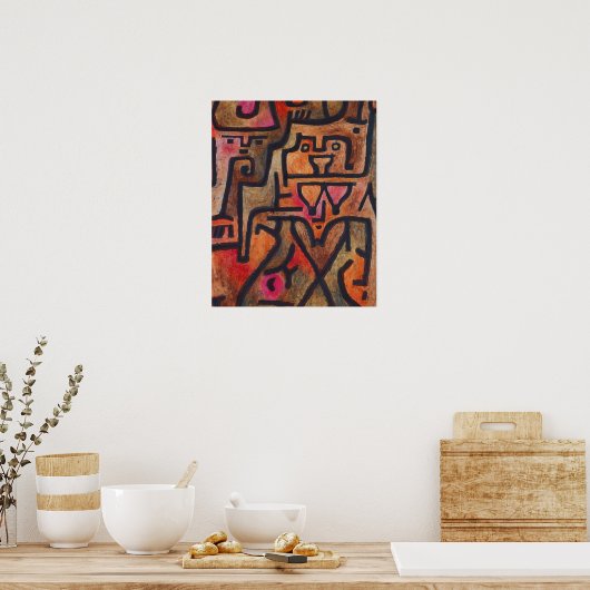Klee Abstract Rood Abstract Expressionistische Nat Poster (Keuken)