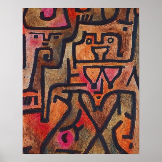 Klee Abstract Rood Abstract Expressionistische Nat Poster (Voorkant)