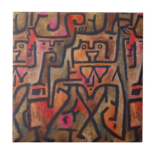 Klee Abstract Rood Abstract Expressionistische Nat Tegeltje