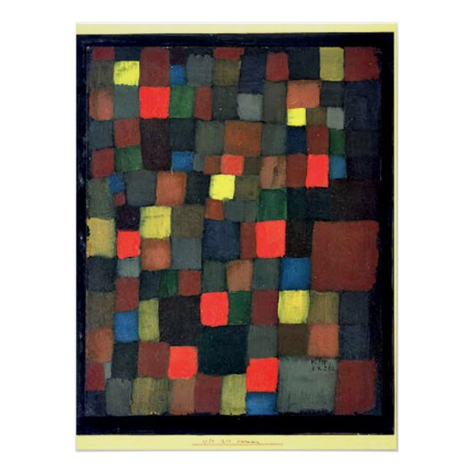 Klee - Abstracte kleurenharmonie met vierkantjes Perfect Poster (Voorkant)