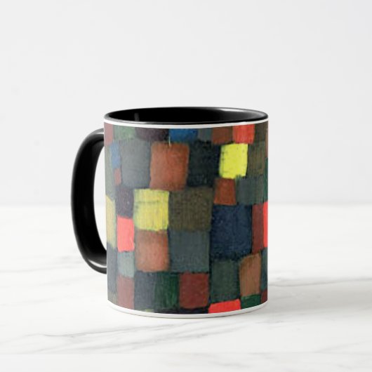 Klee - Abstracte Kleurharmonie met Vierkanten Mok (Voorkant links)