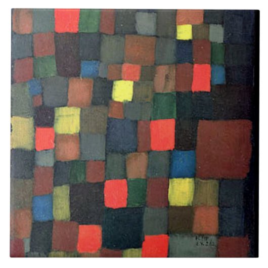 Klee - Abstracte kleurharmonie met vierkanten Tegeltje (Voorkant)