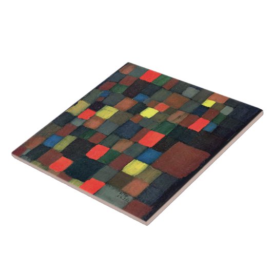 Klee - Abstracte kleurharmonie met vierkanten Tegeltje (Zijkant)