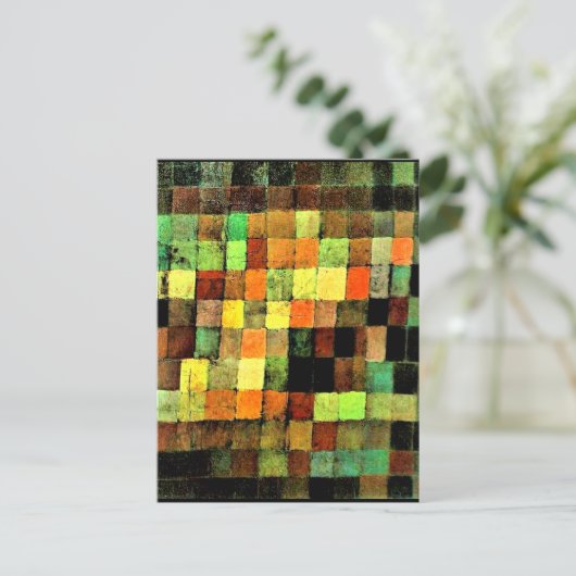 Klee - Abstracte Oude Geluid op Zwart Briefkaart (Staand voorkant)