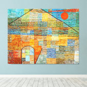 Klee - Ad Parnassus, beroemd abstract schilderij, Canvas Afdruk (Insitu (Houten vloer))