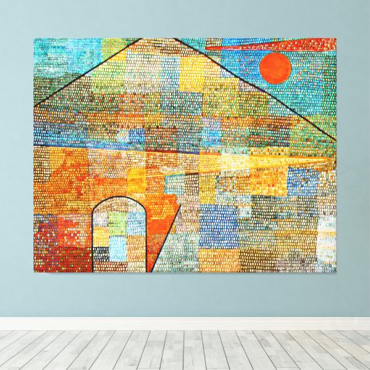 Klee - Ad Parnassus, beroemd abstract schilderij, Canvas Afdruk (Insitu (Houten vloer))
