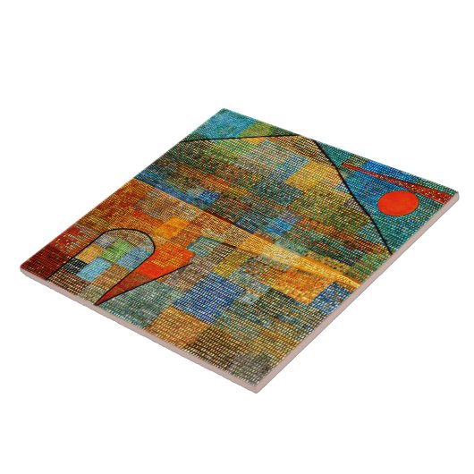 Klee - Ad Parnassus, beroemd abstract schilderij, Tegeltje (Zijkant)