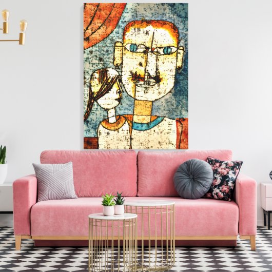 Klee - Adam en Little Eve Canvas Afdruk (Insitu (Woonkamer))