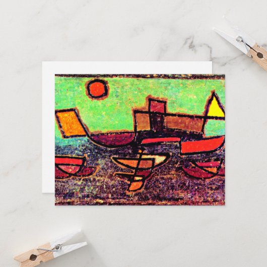 Klee - Afbahrender Dampfer Kaart (Voorkant / Achterkant in situ)