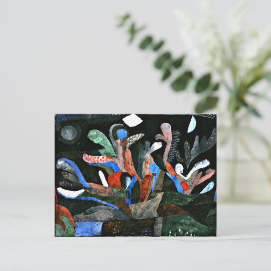 Klee - Afbeelding van een tuin in donkere kleuren Briefkaart (Staand voorkant)