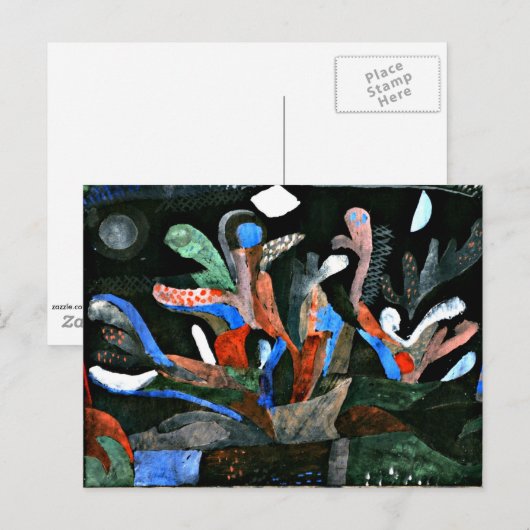 Klee - Afbeelding van een tuin in donkere kleuren Briefkaart (Voorkant / Achterkant)