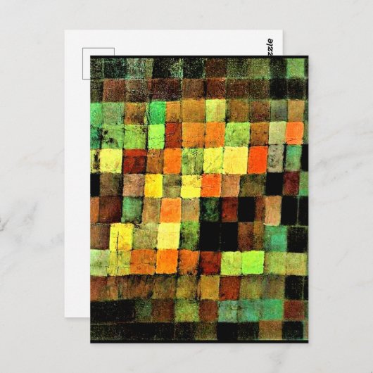 Klee - Ancient Sound Abstract op zwart Briefkaart (Voorkant / Achterkant)