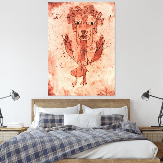 Klee - Angelus Novus (New Angel) Canvas Afdruk (Insitu (Slaapkamer))