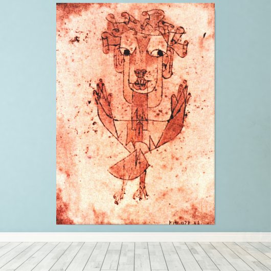Klee - Angelus Novus (New Angel) Canvas Afdruk (Insitu (Houten vloer))