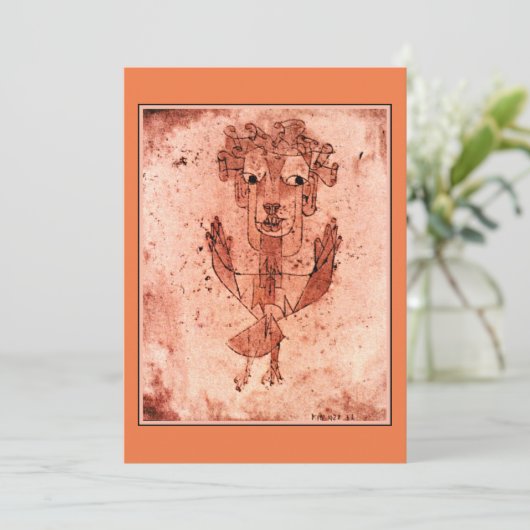 Klee - Angelus Novus (New Angel) Feestdagenkaart (Staand voorkant)