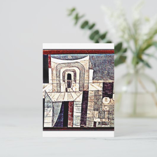 Klee - Architectuur in rood en groen Briefkaart (Staand voorkant)