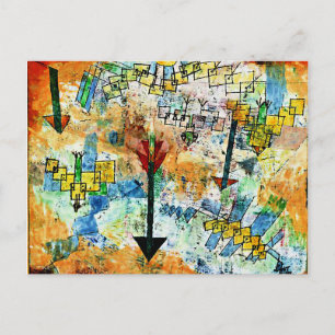 Klee - Birds die omlaag drijven en pijlen Briefkaart